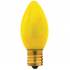 7W - C9.25 - Intermediate (E17) Base - Christmas lights-Ceramic Yellow - 7C9.25/INT/CY