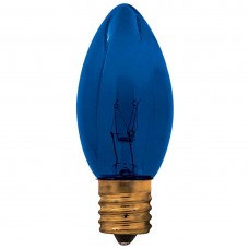 7W - C9.25 - Intermediate (E17) Base - Christmas lights- Transparent Blue - 7C9.25/INT/TB