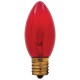 7W - C9.25 - Intermediate (E17) Base - Christmas lights- Transparent Red - 7C9.25/INT/TR**Not Available**