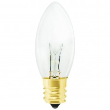 7W -  C9.25 - Intermediate (E17) Base - Clear - Christmas lights - 7C9.25/INT/CL