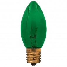7W - C9.25 - Intermediate (E17) Base - Christmas lights- Transparent Green - 7C9.25/INT/TG**Not Available**