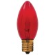 7W - C9.25 - Intermediate (E17) Base - Christmas lights- Transparent Red - 7C9.25/INT/TR**Not Available**