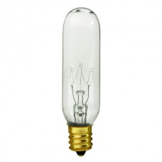 15W - Clear - T6 Tubular - 145V   E12 Base Picture-Exit Display Light Bulb  -15T6/CAN/CL/145V