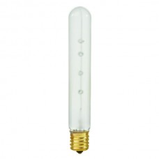 25W - Frosted - T6.5 Tubular- 130V  Intermediate (E17)  Base Picture1Exit Display Light Bulb - 25T6.5/INT/IF