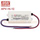 APV-16-12 Meanwell LED Driver - 12V 15W - APV-16 Series - IP30 - 12V Constant Voltage