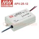 APV-25-12 Meanwell LED Driver - 12V 25W - APV-25 Series - IP30 - 12V Constant Voltage