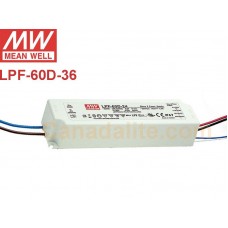 LPF-60D-36 Meanwell LED Driver - 36V 60W - LPF-60D Series - IP67 - 36V Constant Voltage