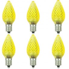 Sunlite 80704-SU - L3C7/LED/Y/6PK - LED C7 Bulb -  Yellow - 0.4W - Candelabra (E12) Base - Pack of 6 Bulbs**Discontinued and Not Available **