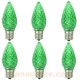 Sunlite 80706-SU - L3C9/LED/G/6PK - LED C9 Bulb -  Green - Intermediate (E17) Base - Pack of 6 Bulbs