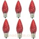 Sunlite 80707-SU - L3C9/LED/R/6PK - LED C9 Bulb -  Red - Intermediate (E17) Base - Pack of 6 Bulbs