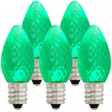 Symban LED C9 Replacement Bulb - Green - Intermediate (E17) Base - LED1/C9/INT/GREEN 120V - Pack of 10 bulbs