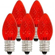 Symban LED C7 Replacement Bulb -  Red - Candelabra (E12) Base - LED1/C7/CAN/RED 120V - Pack of 10 Bulbs**Discontinued and Not Available **