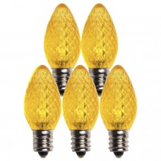 Symban LED C9 Replacement Bulb - Yellow - Intermediate (E17) Base - LED1/C9/INT/YELLOW 120V - Pack of 10 bulbs