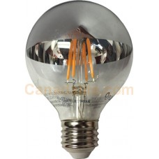 Qplus - G25 Globe LED - 4.5W - 2200K/Soft White - 250 lumens - Dimmable - Half-Mirror