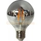 Qplus - G25 Globe LED - 4.5W - 2200K/Soft White - 250 lumens - Dimmable - Half-Mirror