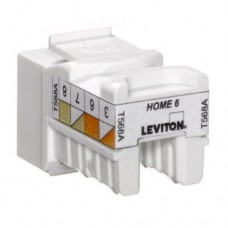 Leviton HOME 6 Snap-In Jack - 61HOM-SW6 T568 Wiring- White