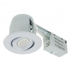 Energy Star 4" LED  Recessed Combos - Remodel Housing - White Gimbal Trim -  PAR16 LED - 6W -  Warmwhite / 3000K - RC402C18R3-LED-EW-WH - 120V - Liteline