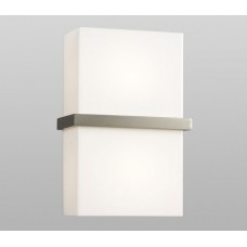 Galaxy-Lighting - 213130BN - 2-Light Wall Sconce - Brushed Nickel with Satin White Glass