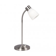 Galaxy-Lighting - 511120BN - Portables - Table Lamp - Brushed Nickel with Satin White Glass (Dimmable)