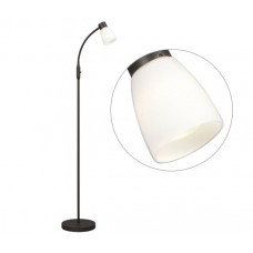 Galaxy-Lighting - 511186MTBZ - Portables - Floor Lamp - Matte Bronze with Satin White Glass (Dimmable)