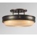 Galaxy-Lighting - 600931ORB - Melbourne Collection - 3-Light Semi-Flush Mount - Oiled Rubbed Bronze w/ Light Mocha Seeded Glass