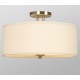 Galaxy-Lighting - 611748BN - Landis Collection - 3-Light Semi-Flush Mount - Brushed Nickel with Ivory White Linen Shade