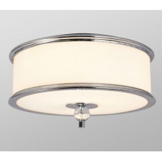 Galaxy-Lighting - 612065CH - Hilton Collection - 3-Light Flush Mount - Chrome with White Glass