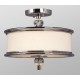 Galaxy-Lighting - 612066CH - Hilton Collection - 2-Light Semi-Flush Mount - Chrome with White Glass