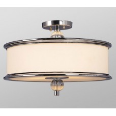 Galaxy-Lighting - 612068CH - Hilton Collection - 3-Light Semi-Flush Mount - Chrome with White Glass
