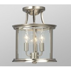 Galaxy-Lighting - 612308BN - Huntington Collection - 3-Light Semi-Flush Mount - Brushed Nickel with Clear Glass