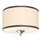 Galaxy-Lighting - 613193BN - Westbrook Collection - 2- Light Flush Mount - Brushed Nickel w/ Ivory White Linen Shade