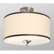 Galaxy-Lighting - 613196BN - Westbrook Collection - 2- Light Semi-Flush Mount - Brushed Nickel w/ Ivory White Linen Shade