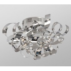 Galaxy-Lighting - 613230CH - Lumina family - 9 - Light Semi-Flush Mount - Surrounded by Metal Strips with Glass Crystal Detail