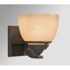 Galaxy-Lighting - 700401ORB - Langley Collection - 1-Light Vanity - Oiled Rubbed Bronze w/ Tea Satin Marbled Glass