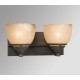 Galaxy-Lighting - 700402ORB - Langley Collection - 2-Light Vanity - Oiled Rubbed Bronze w/ Tea Satin Marbled Glass
