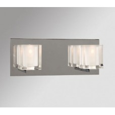 Galaxy-Lighting - 700672CH - Shelby Family - 2-Light Vanity - Chrome with Clear Glass (Inside Matte)