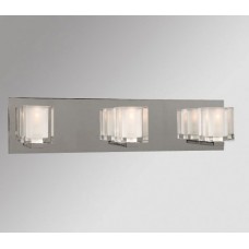 Galaxy-Lighting - 700673CH - Shelby Family - 3-Light Vanity - Chrome with Clear Glass (Inside Matte)