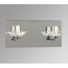 Galaxy-Lighting - 700682CH - Leya Family - 2-Light Vanity - Chrome with Clear Glass (Inside Matte)