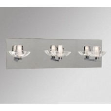 Galaxy-Lighting - 700683CH - Leya Family - 3-Light Vanity - Chrome with Clear Glass (Inside Matte)