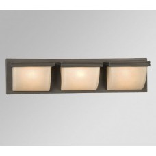 Galaxy-Lighting - 700933ORB - Melbourne Family - 3-Light Vanity - Oiled Rubbed Bronze with Light Mocha Seeded Glass 