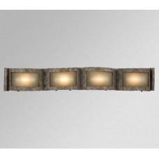 Galaxy-Lighting - 701334BR - Gallica Family - 4-Light Vanity -  Bed Rock w/ Smoked Bronze Glass