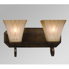Galaxy-Lighting - 710442OWG - Cheyenne family - 2-Light Vanity - Olde World Gold with Beige Frosted Etched Glass