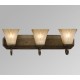 Galaxy-Lighting - 710443OWG - Cheyenne family - 3-Light Vanity - Olde World Gold with Beige Frosted Etched Glass