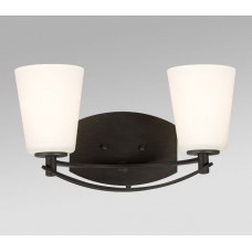 Galaxy-Lighting - 711472ORB - Roma Collection - 2- Light Vanity - Oiled Rubbed Bronze w/ Satin White Glass