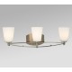 Galaxy-Lighting - 711473BN - Roma Collection - 3- Light Vanity - Brushed Nickel with Satin White Glass