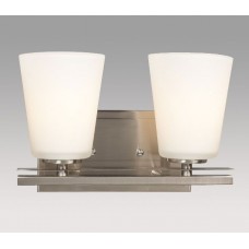 Galaxy-Lighting - 711962BN - Radcliff family - 2- Light Vanity - Brushed Nickel with White Glass