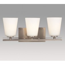 Galaxy-Lighting - 711963BN - Radcliff family - 3- Light Vanity - Brushed Nickel with White Glass