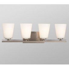 Galaxy-Lighting - 711964BN - Radcliff family - 4- Light Vanity - Brushed Nickel with White Glass