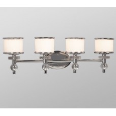Galaxy-Lighting - 712064CH - Hilton Collection - 4-Light Vanity - Chrome with White Glass