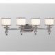 Galaxy-Lighting - 712064CH - Hilton Collection - 4-Light Vanity - Chrome with White Glass